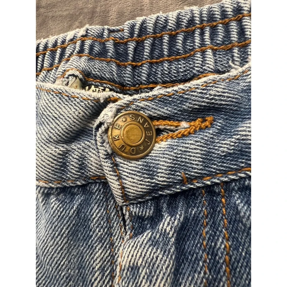 Duke Haband Relaxed Fit Jeans Mens 32 Light Wash Elastic Waist Distressed‎ 90s